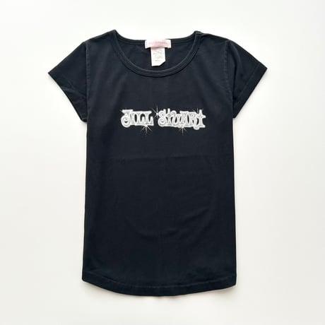 JILL STUART black glitter logo T-shirts