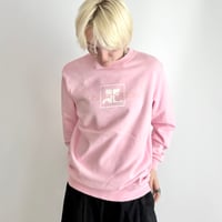 courreges pink logo printed sweat tops