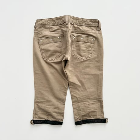 DIESEL khaki sequins low-rise capri pants