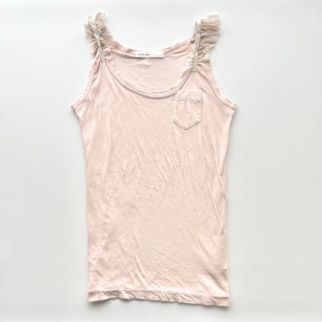 pink pocket frill tank top