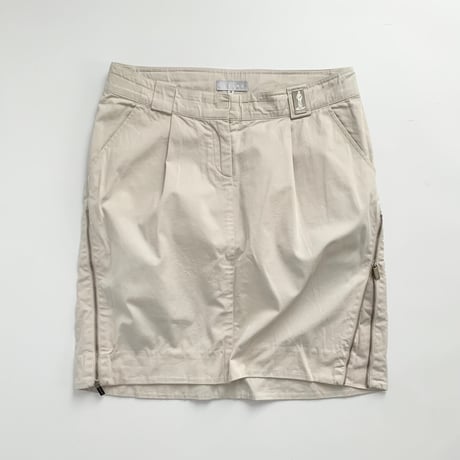 CELINE light beige side zip up skirt