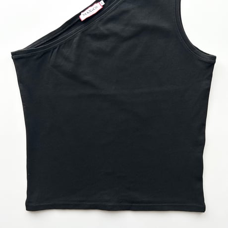 black one shoulder tank top