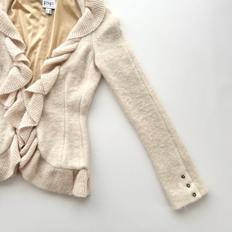 PAOLA FRANI light beige frill knit jacket