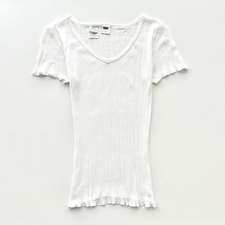 DKNY white rib T-shirts