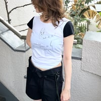 agnes b. bicolor embroidery T-shirts
