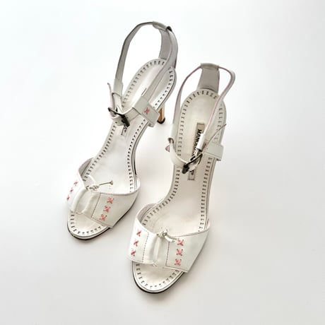 embroidery leather sandals 23.5cm