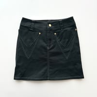 agnes b. black stitch designed mini skirt