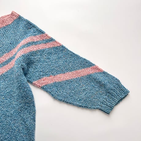 blue×pink glitter designed knit