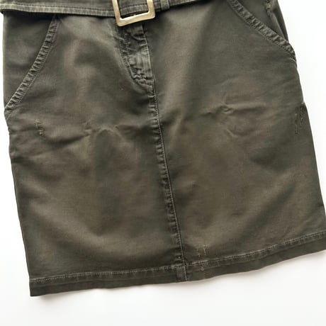 MOSCHINO khaki belt skirt
