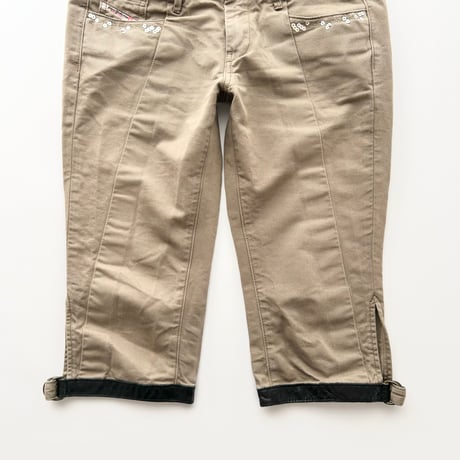 DIESEL khaki sequins low-rise capri pants