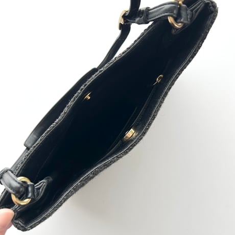 coach dark gray tweed shoulder bag