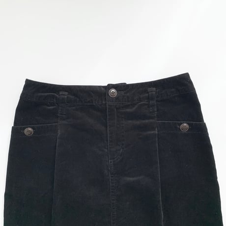 black corduroy tuck skirt