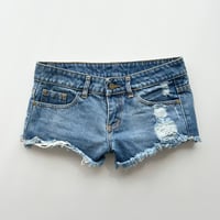 blue denim short pants