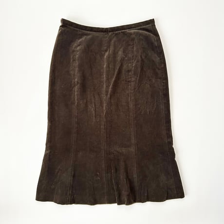khaki brown velours skirt
