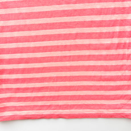 ARMANI pink striped silver logo T-shirt