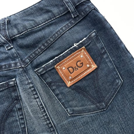 D&G back tag indigo denim mini skirt