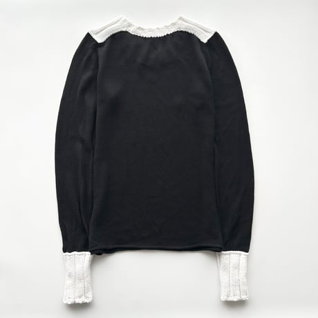 ARMANI black bicolor logo knit
