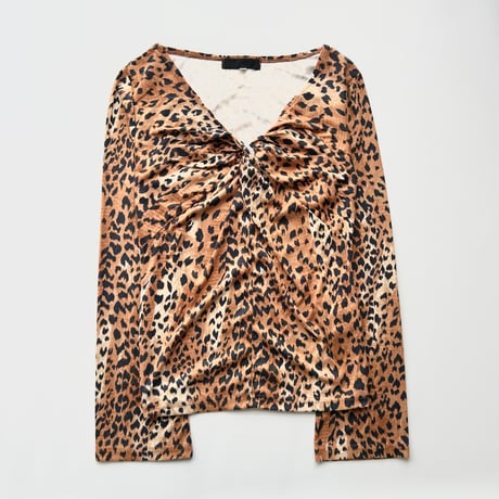 leopard gather designed tops