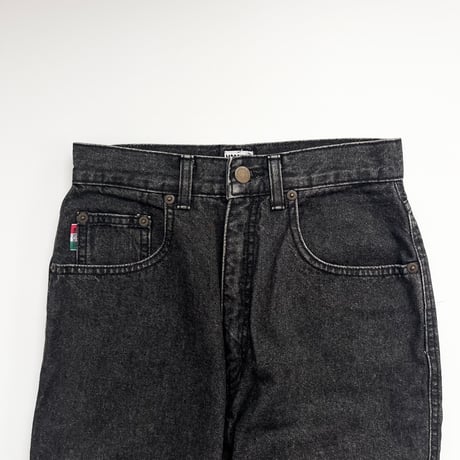 MOSCHINO back embroidery black denim pants