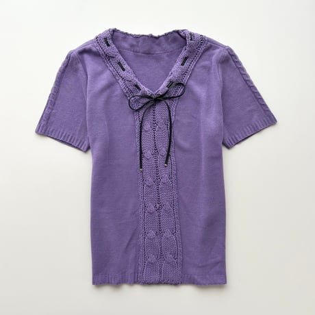 courreges purple knit designed tops