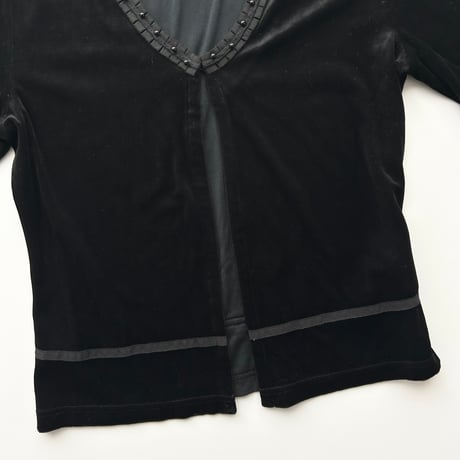 courreges black velour bolero cardigan