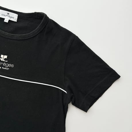 courreges black×white logo line T-shirts