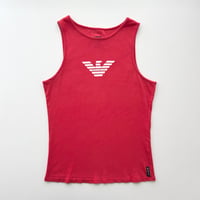 ARMANI red×white logo tank top