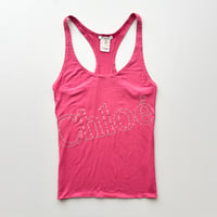 Chloe pink logo printed tank top
