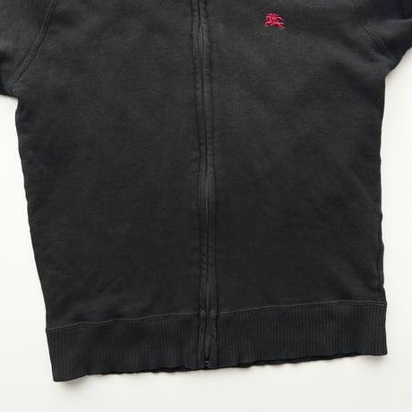 Burberry black×red logo full zip hoodie