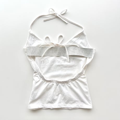 white back designed halter neck tops