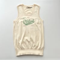 Chloe ivory×green knit vest