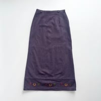 purple embroidery long skirt