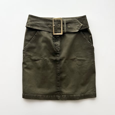 MOSCHINO khaki belt skirt