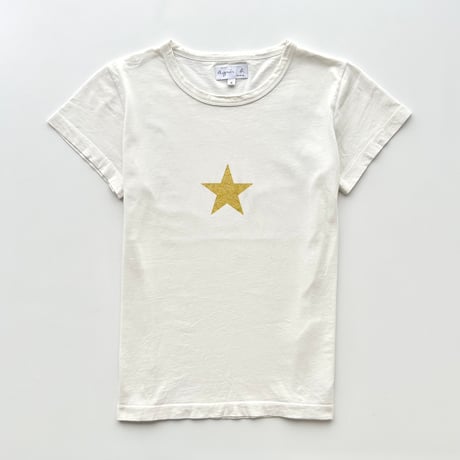 agnes b. yellow glitter star T-shirts