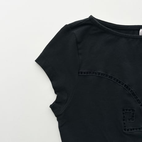 VERSACE black boat neck tops