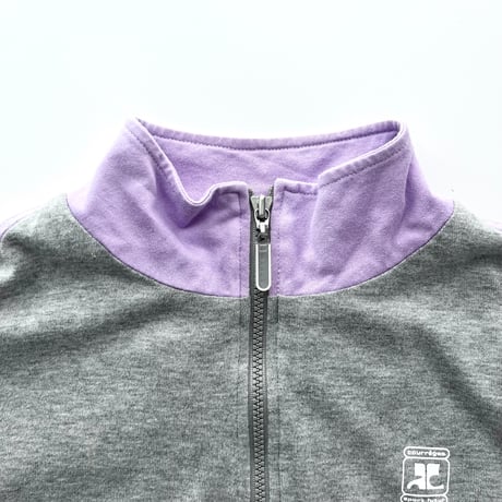 courreges gray × purple zip tops
