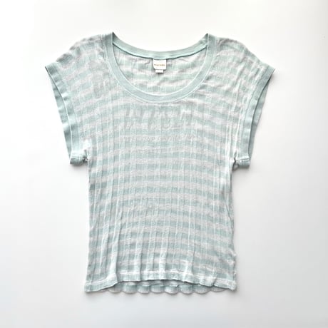 DIESEL blue striped logo tops