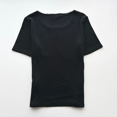 courreges black×white heart rib T-shirts