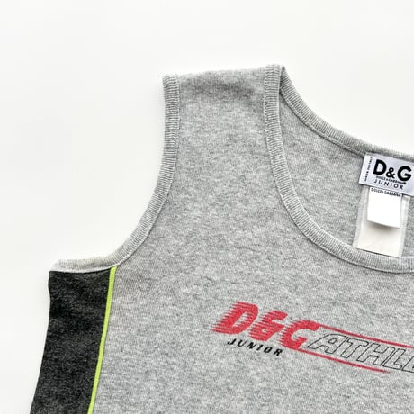 D&G gray logo side designed tank top