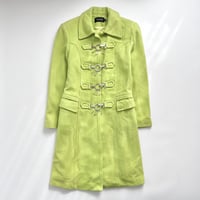 neon green silver charm long coat