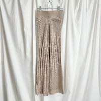 beige knitted crochet pants
