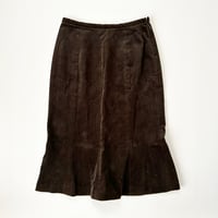 khaki brown velours skirt