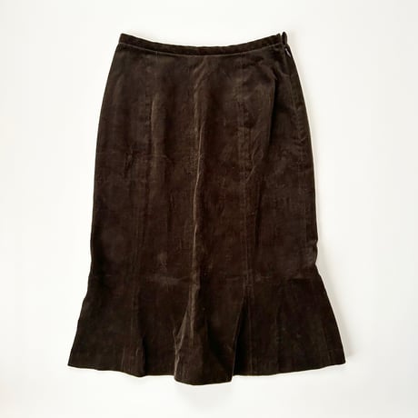 khaki brown velours skirt