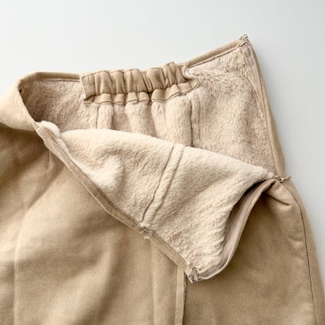 light beige mouton mini skirt