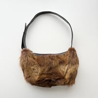 brown real fur shoulder bag