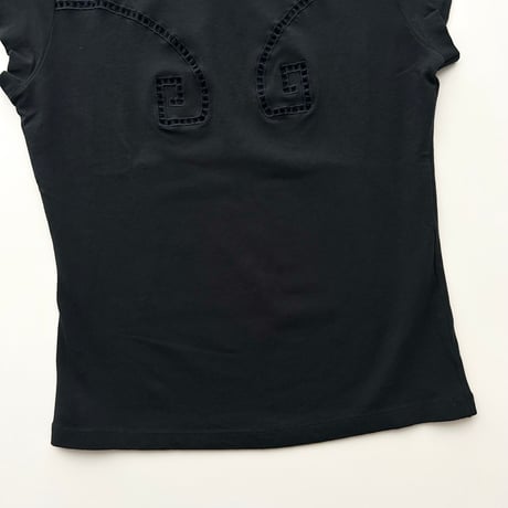 VERSACE black boat neck tops