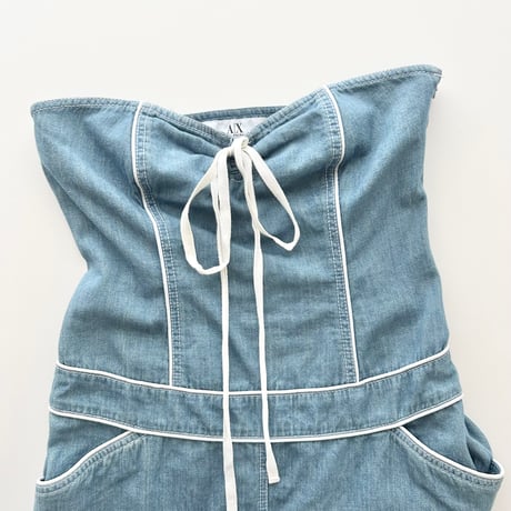 ARMANI blue denim tube top dress