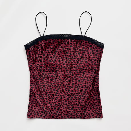 red×black lace velour camisole