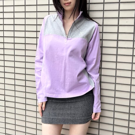 courreges gray × purple zip tops