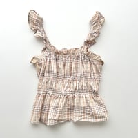 brown plaid frill camisole